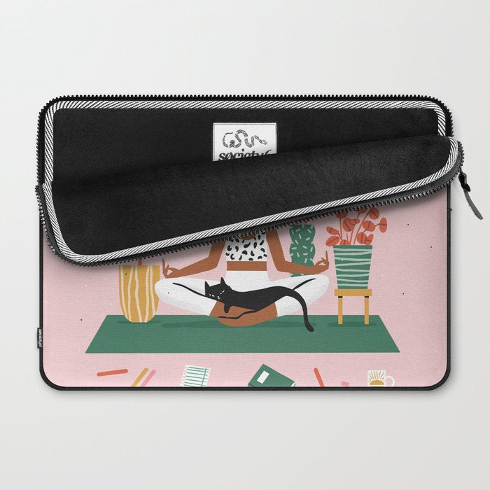 Cats and Yoga Laptop Sleeve Gallery Image 2