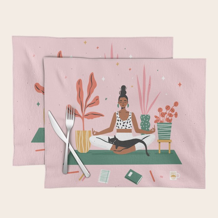 Cats and Yoga Placemat Gallery Image 1