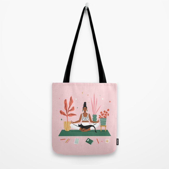 Cats and Yoga Tote Bag Gallery Image 2