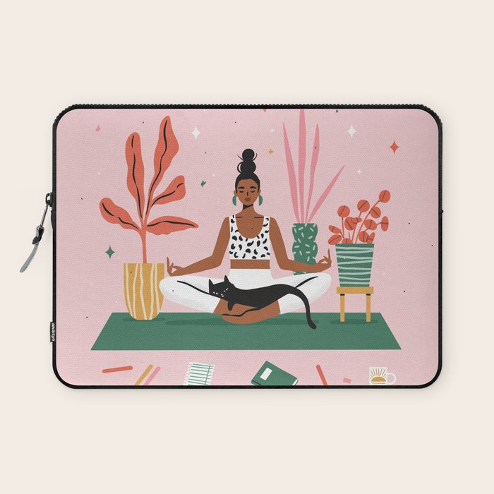 Cats and Yoga Laptop Sleeve Gallery Image 1