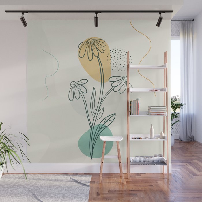 Little Line Flowers 2 Wall Mural Gallery Image 1