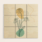 Little Line Flowers 2 Wood Wall Art Gallery Image 1
