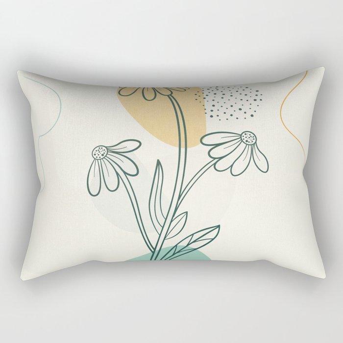 Little Line Flowers 2 Rectangular Pillow Gallery Image 2