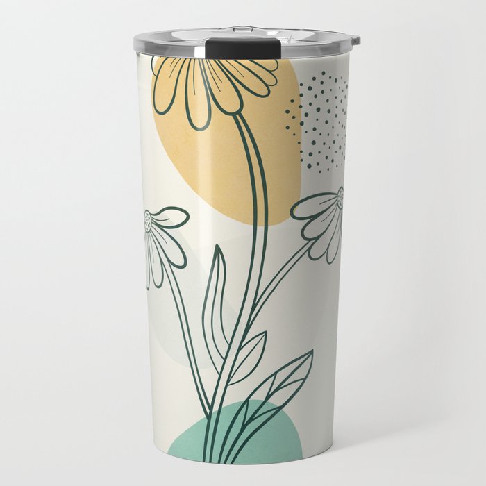 Little Line Flowers 2 Travel Mug Gallery Image 1