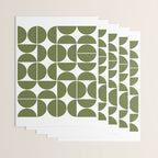 Mid Century Modern Geometric 04 Olive Green Wrapping Paper Gallery Image 3