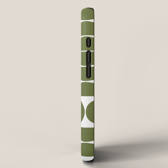 Mid Century Modern Geometric 04 Olive Green iPhone Case Gallery Image 2