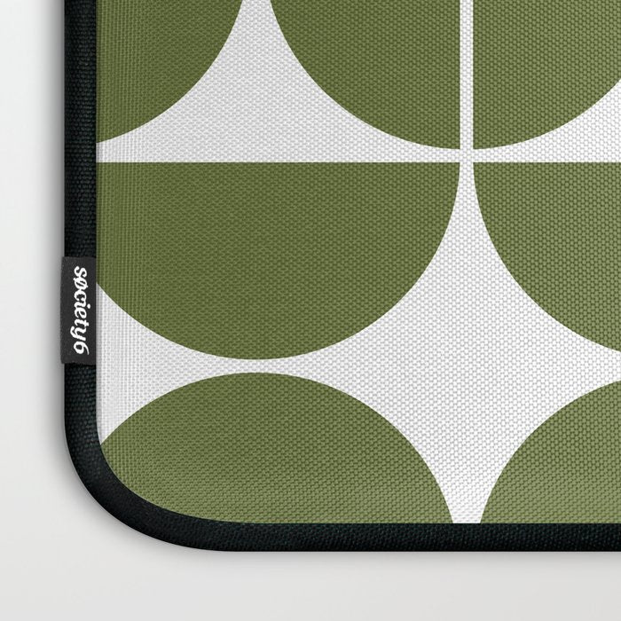 Mid Century Modern Geometric 04 Olive Green Laptop Sleeve Gallery Image 3