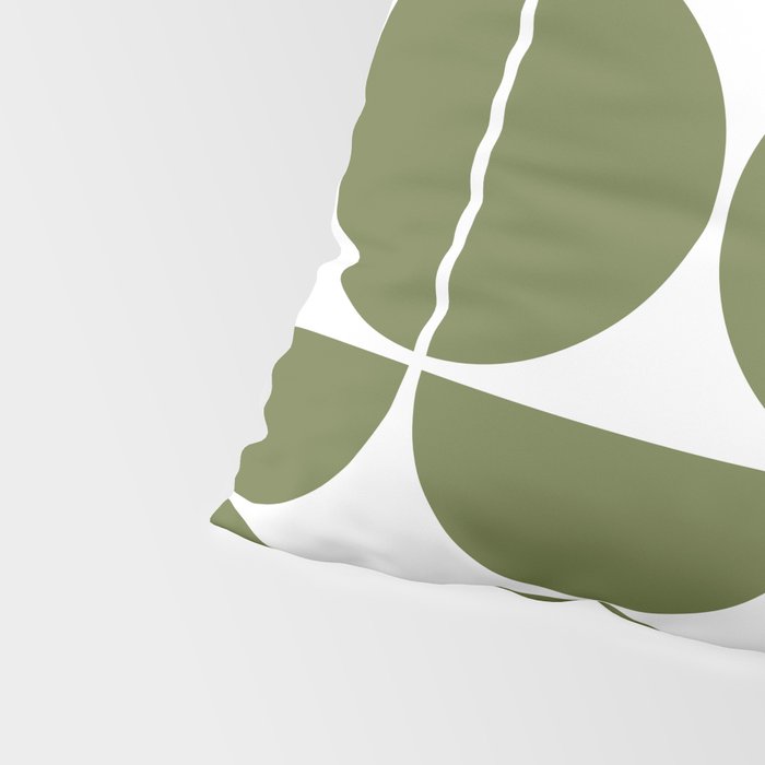 Mid Century Modern Geometric 04 Olive Green Pillow Sham Gallery Image 4