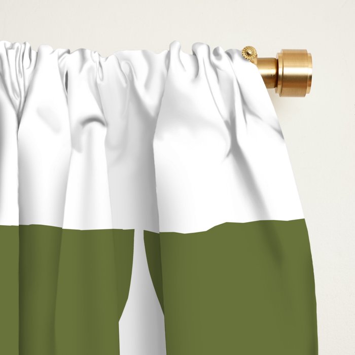 Mid Century Modern Geometric 04 Olive Green Window Curtain Gallery Image 2