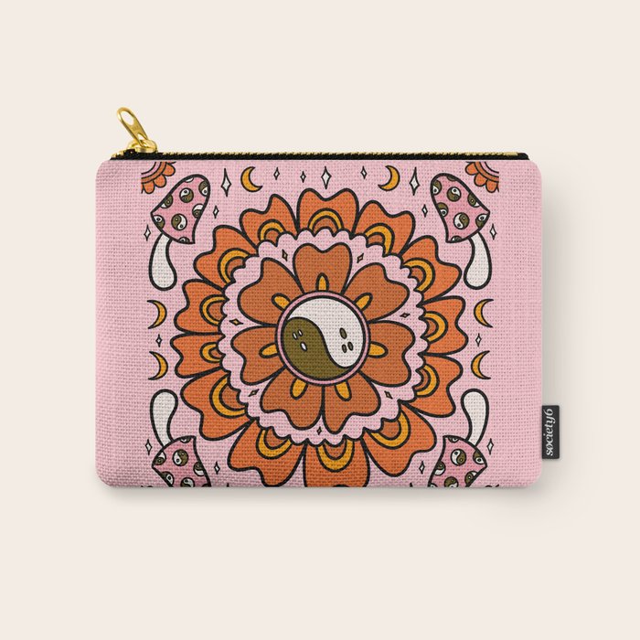 Spooky Yin Yang Flower Carry All Pouch Gallery Image 1