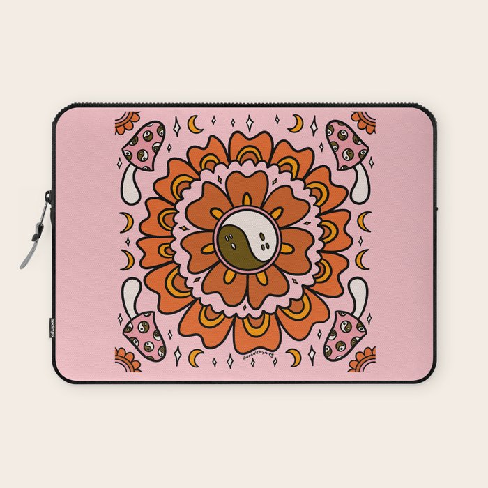 Spooky Yin Yang Flower Laptop Sleeve Gallery Image 1