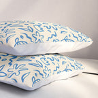 Organic Blue floral nature art doodle pattern Pillow Sham Gallery Image 3