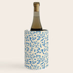 Organic Blue floral nature art doodle pattern Wine Chiller Gallery Image 3