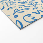 Organic Blue floral nature art doodle pattern Welcome Mat Gallery Image 2