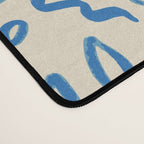 Organic Blue floral nature art doodle pattern Desk Mat Gallery Image 4