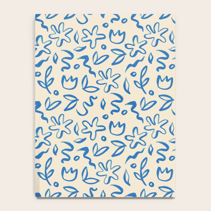 Organic Blue floral nature art doodle pattern Notebook Gallery Image 4