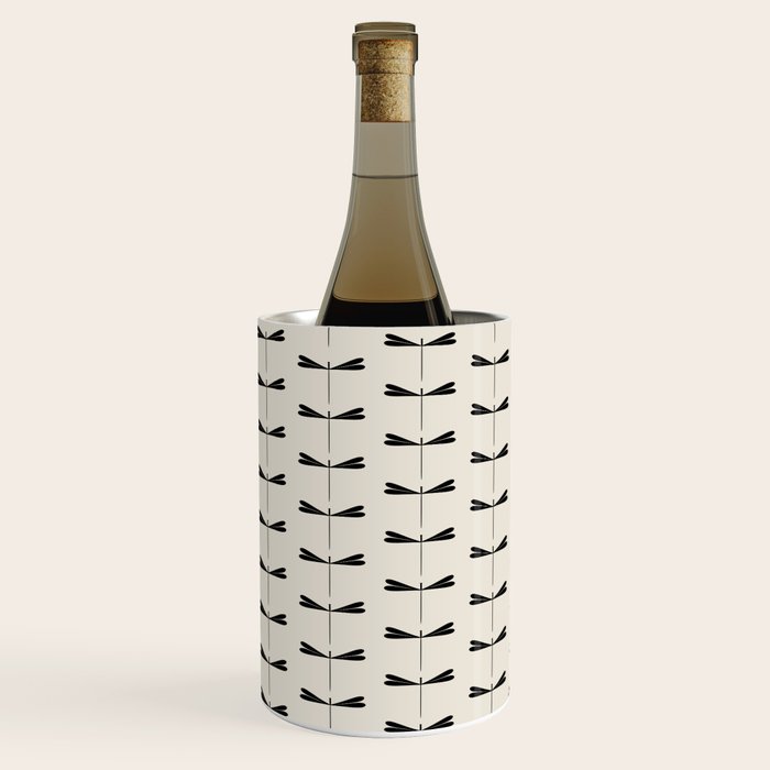 Dragonfly Pattern VIII Neutral Off White Wine Chiller Gallery Image 2