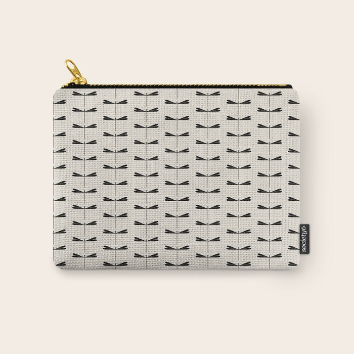 Dragonfly Pattern VIII Neutral Off White Carry All Pouch Gallery Image 1
