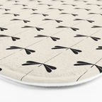 Dragonfly Pattern VIII Neutral Off White Bath Mat Gallery Image 3