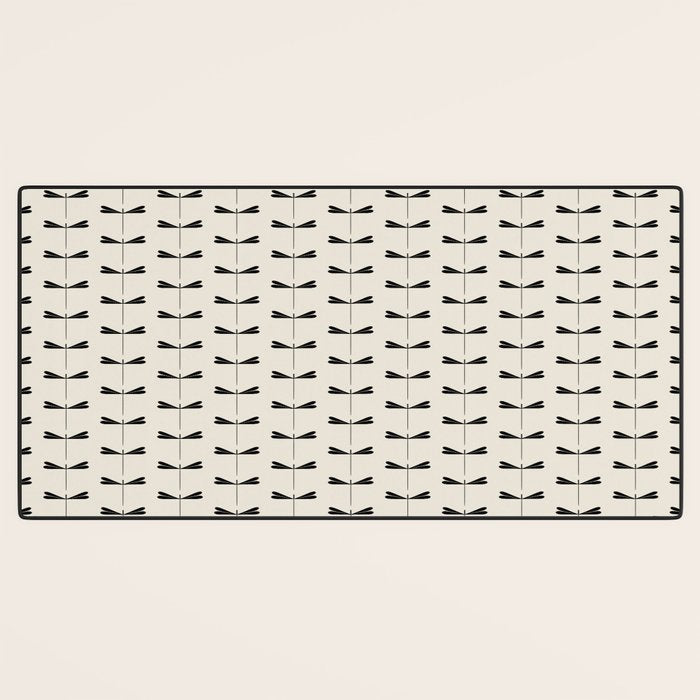 Dragonfly Pattern VIII Neutral Off White Desk Mat Gallery Image 3