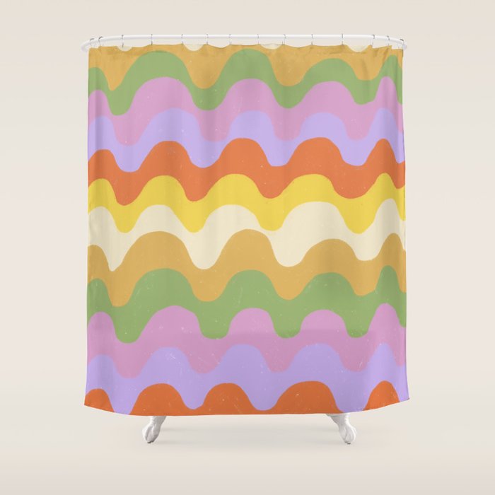 Pastel waves Shower Curtain Gallery Image 1