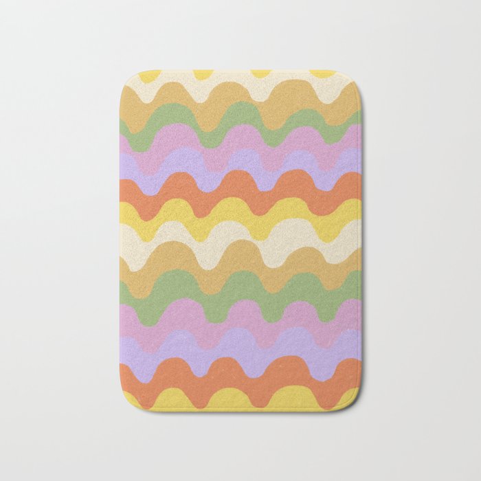 Pastel waves Bath Mat Gallery Image 1
