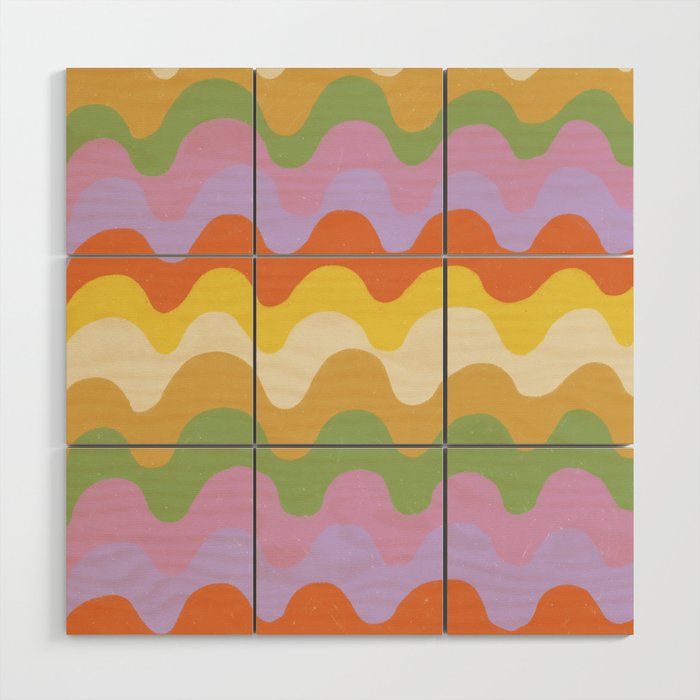 Pastel waves Wood Wall Art Gallery Image 1