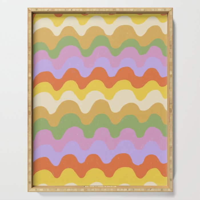 Pastel waves Serving Tray Gallery Image 1
