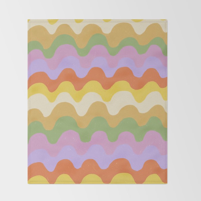 Pastel waves Throw Blanket Gallery Image 2
