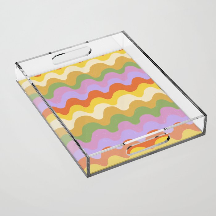 Pastel waves Acrylic Tray Gallery Image 1