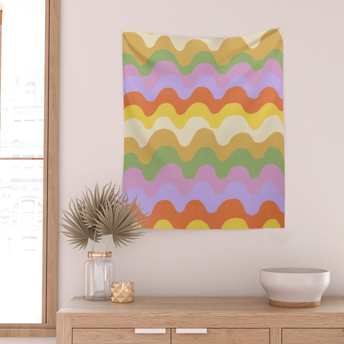 Pastel waves Wall Tapestry Gallery Image 2