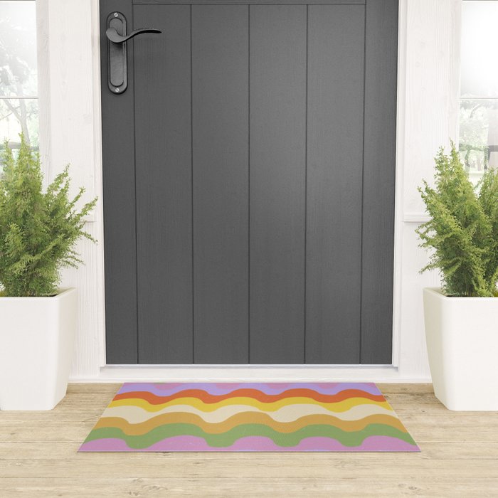 Pastel waves Welcome Mat Gallery Image 3