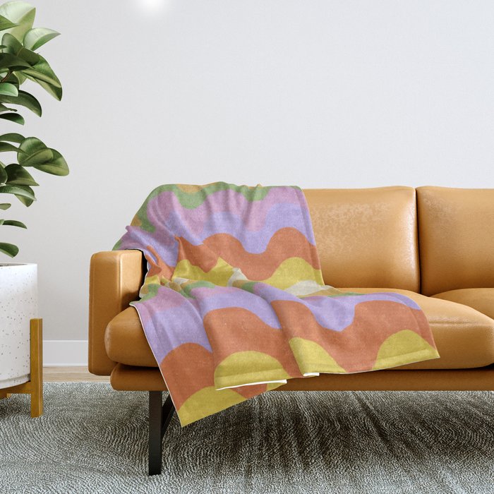 Pastel waves Throw Blanket Gallery Image 1