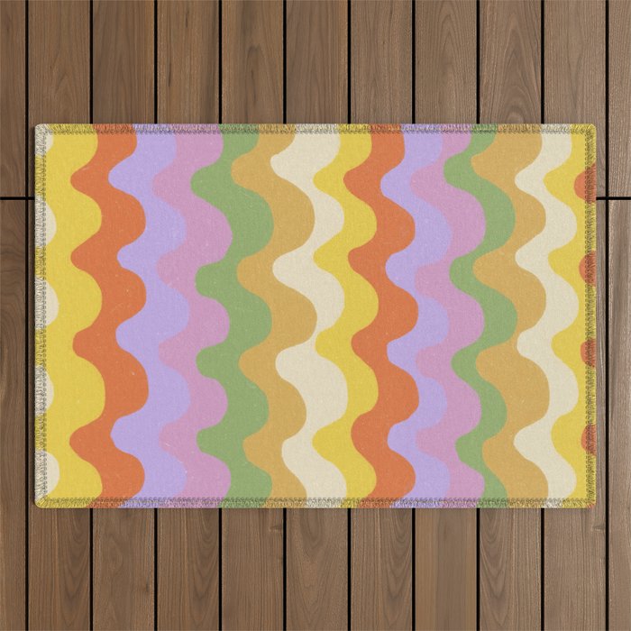Pastel waves Outdoor Rug Gallery Image 1