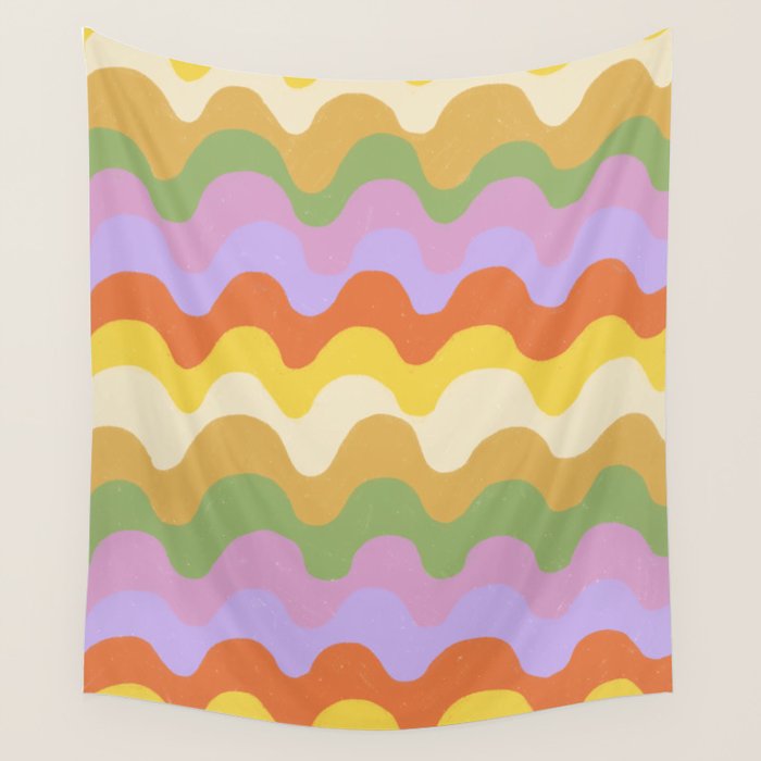 Pastel waves Wall Tapestry Gallery Image 4