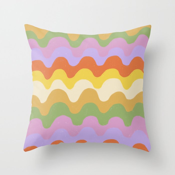 Pastel waves Throw Pillow Gallery Image 6