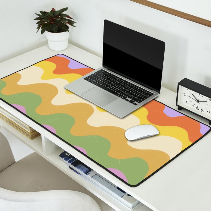 Pastel waves Desk Mat Gallery Image 2
