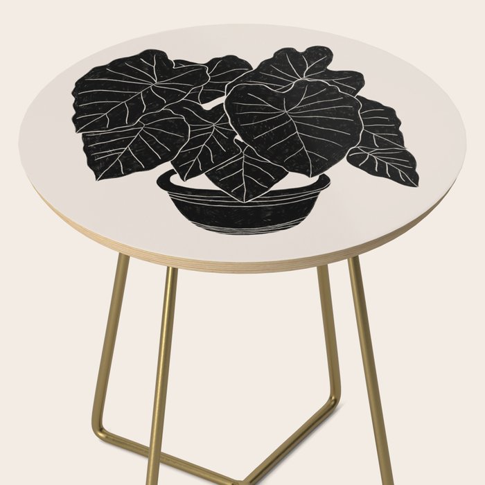 Black & White Plants / Elephant Ear Side Table Gallery Image 2