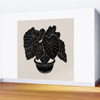 Black & White Plants / Elephant Ear Wall Mural Gallery Image 2