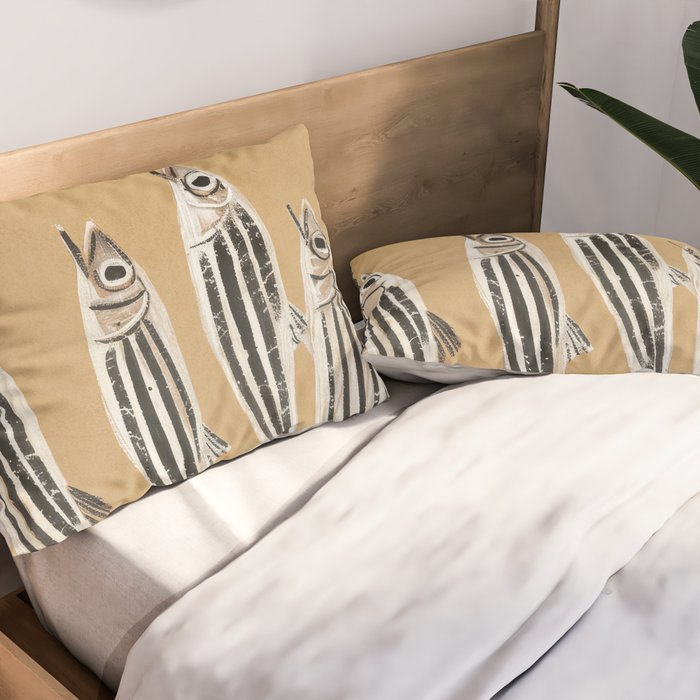Minimal Fish Study Pillow Sham Gallery Image 2