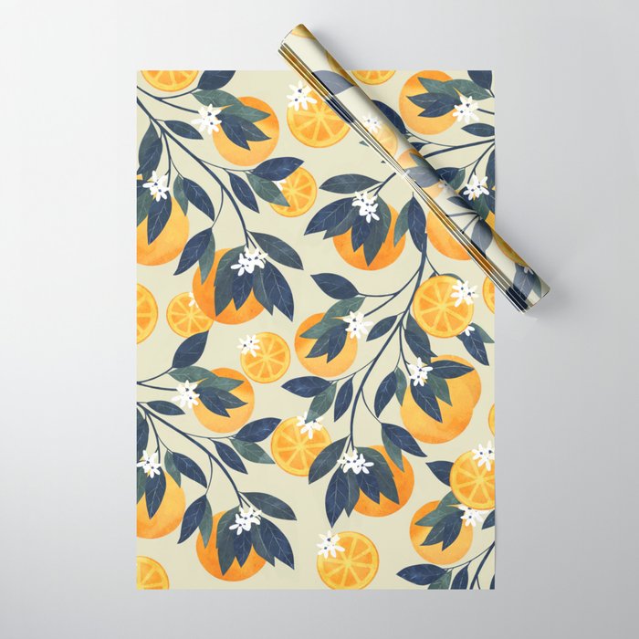Oranges pattern Wrapping Paper Gallery Image 1