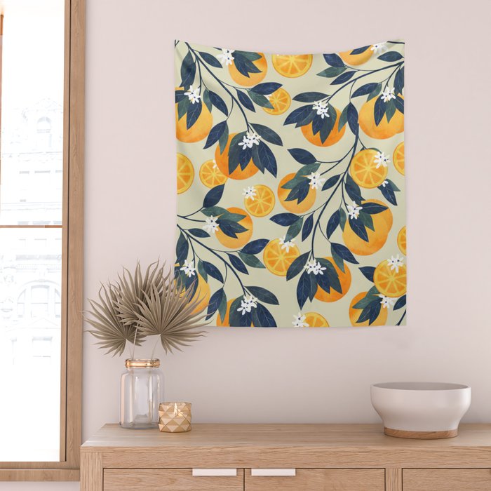 Oranges pattern Wall Tapestry Gallery Image 2