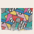 Colorful Memphis Milano Modern Geometric Shapes - 80s 90s retro electroclash pop art Aztec Wall Hanging Gallery Image 1