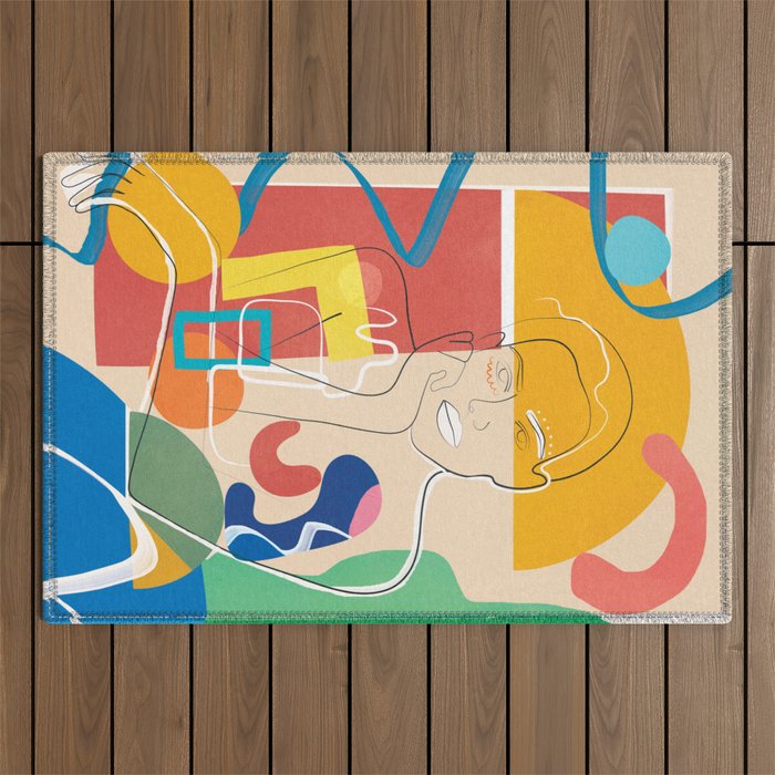 Abstract Woman 10 Outdoor Rug Gallery Image 1