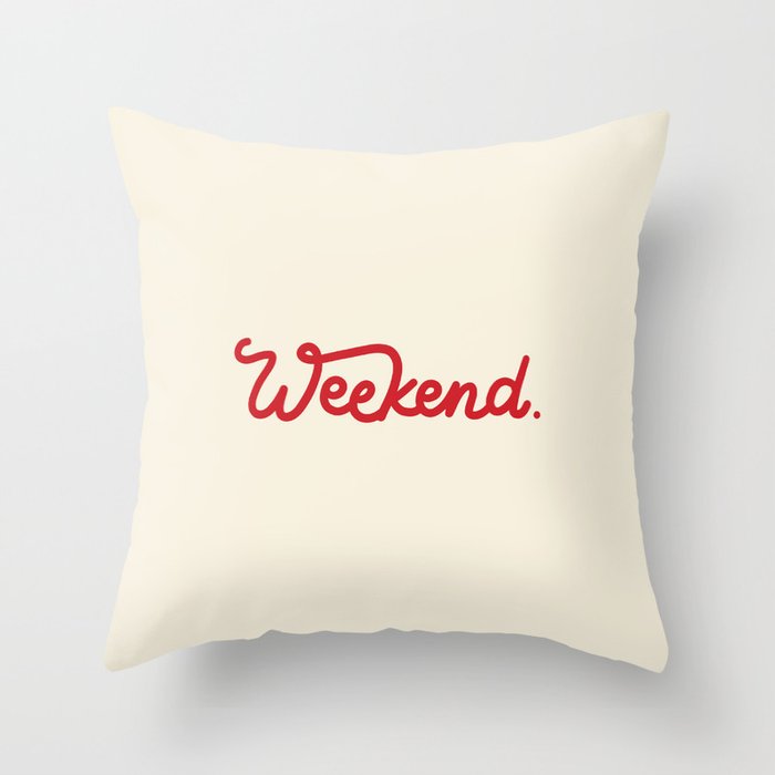 weekend in red Throw Pillow Gallery Image 6