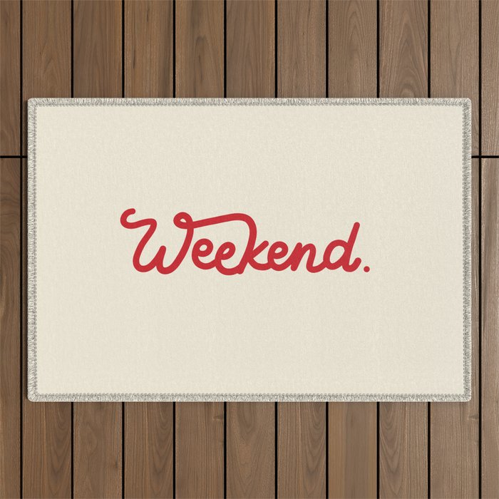 weekend in red Outdoor Rug Gallery Image 1