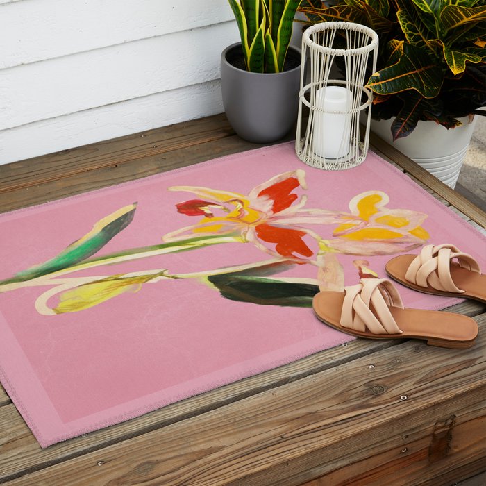 Abstract Minimal Flowers 11 Outdoor Rug Gallery Image 2
