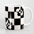 Mid century modern geometric black and white pattern Coffee Mug Gallery Image 1