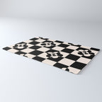 Mid century modern geometric black and white pattern Rug Gallery Image 3