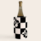 Mid century modern geometric black and white pattern Wine Chiller Gallery Image 1